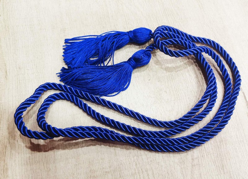 HEPNA Handmade Graduation Honor Cords, 2 PCS 68 Inch,RoyalBlue and White - Image 3
